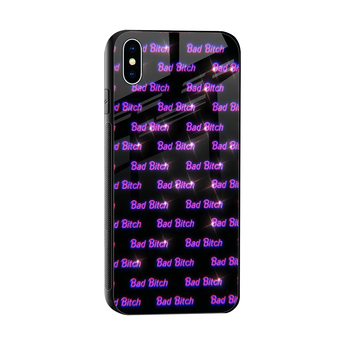 Bad Bitch sleek iphone xs max cover with tempered glass back and TPU edges