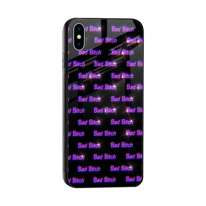 Bad Bitch sleek iphone xs max cover with tempered glass back and TPU edges