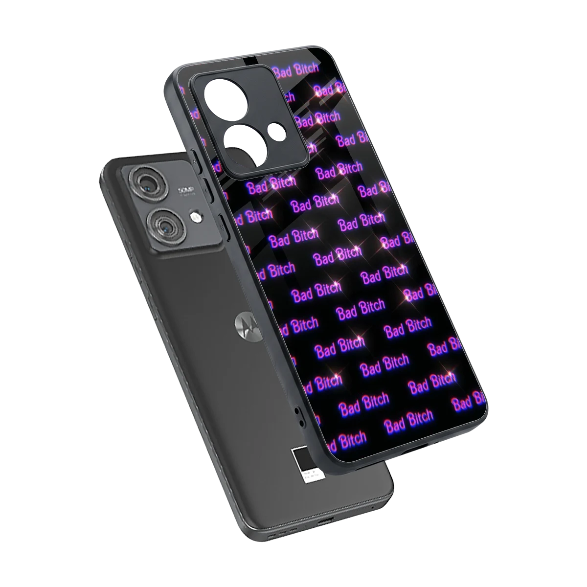 Bad Bitch sleek motorola edge 40 neo 5g cover with tempered glass back and TPU edges