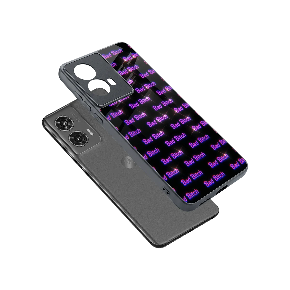 Bad Bitch sleek motorola edge 50 fusion cover with tempered glass back and TPU edges