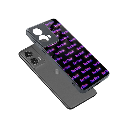 Bad Bitch sleek motorola edge 50 fusion cover with tempered glass back and TPU edges