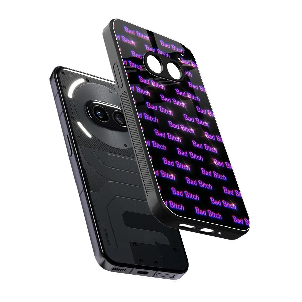 Bad Bitch sleek nothing phone 2a plus cover with tempered glass back and TPU edges