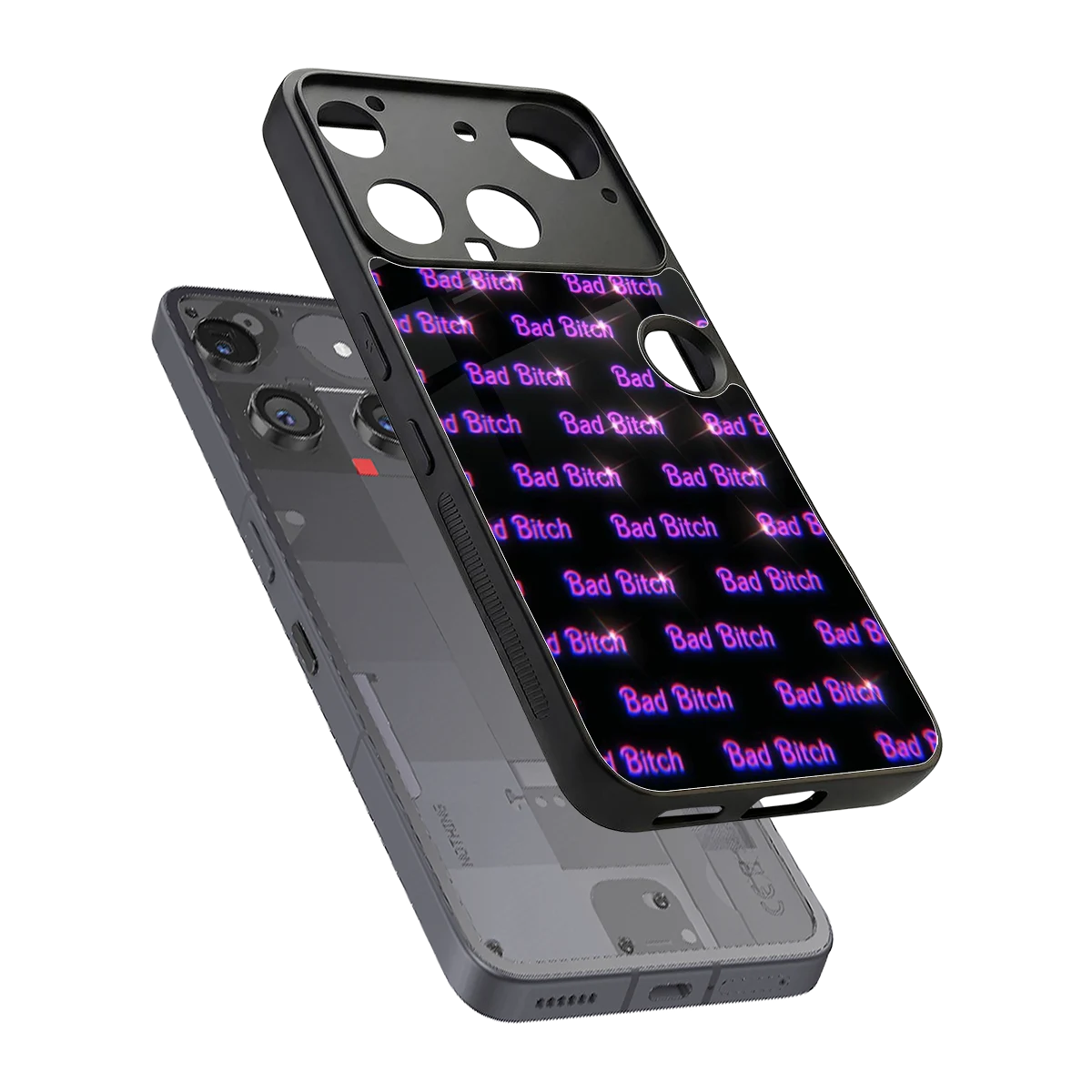 Bad Bitch sleek nothing phone 3 cover with tempered glass back and TPU edges