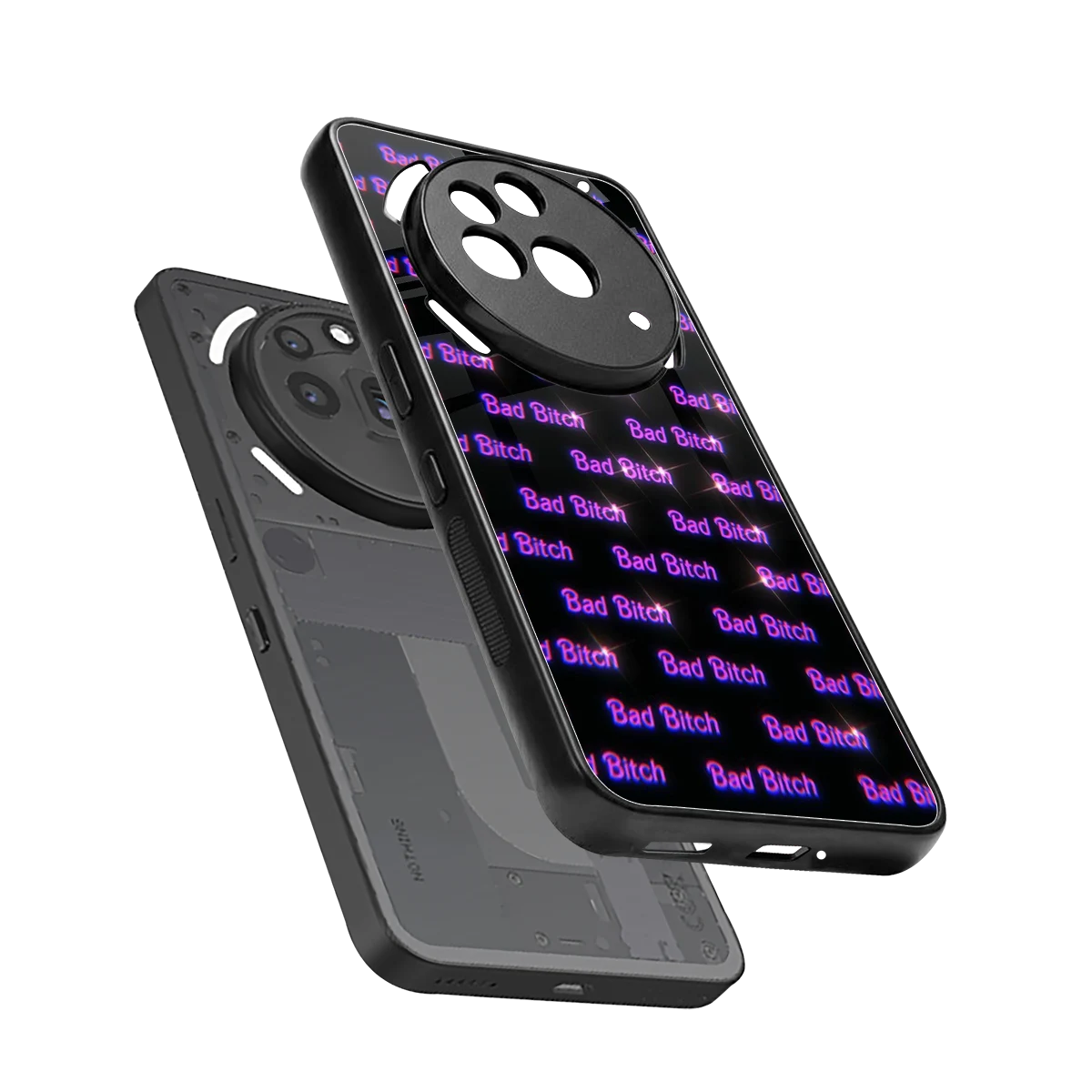 Bad Bitch sleek nothing phone 3a pro cover with tempered glass back and TPU edges