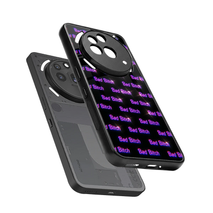 Bad Bitch sleek nothing phone 3a pro cover with tempered glass back and TPU edges