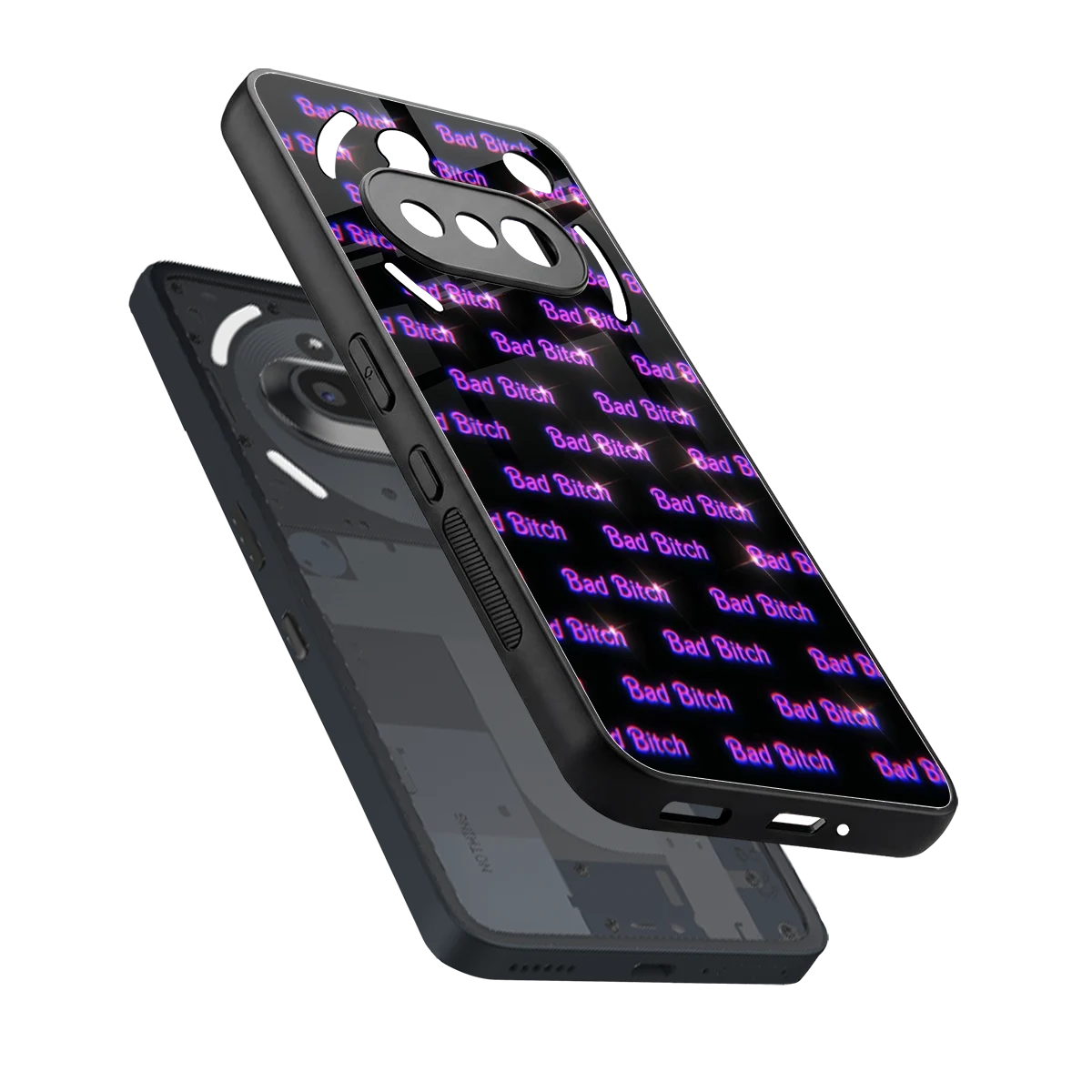 Bad Bitch sleek nothing phone 3a cover with tempered glass back and TPU edges