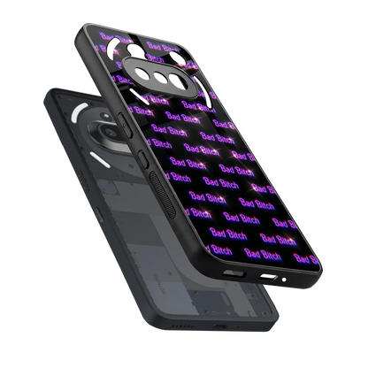 Bad Bitch sleek nothing phone 3a cover with tempered glass back and TPU edges