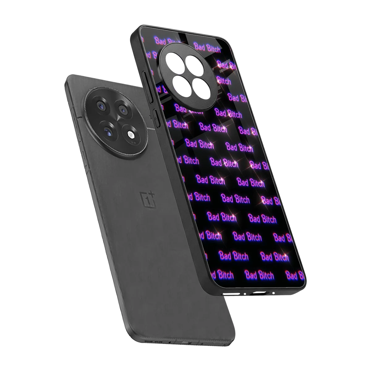 Bad Bitch sleek oneplus 13r cover with tempered glass back and TPU edges