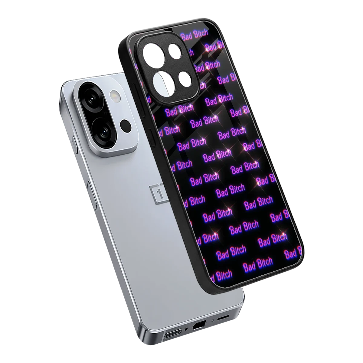 Bad Bitch sleek oneplus 13s cover with tempered glass back and TPU edges