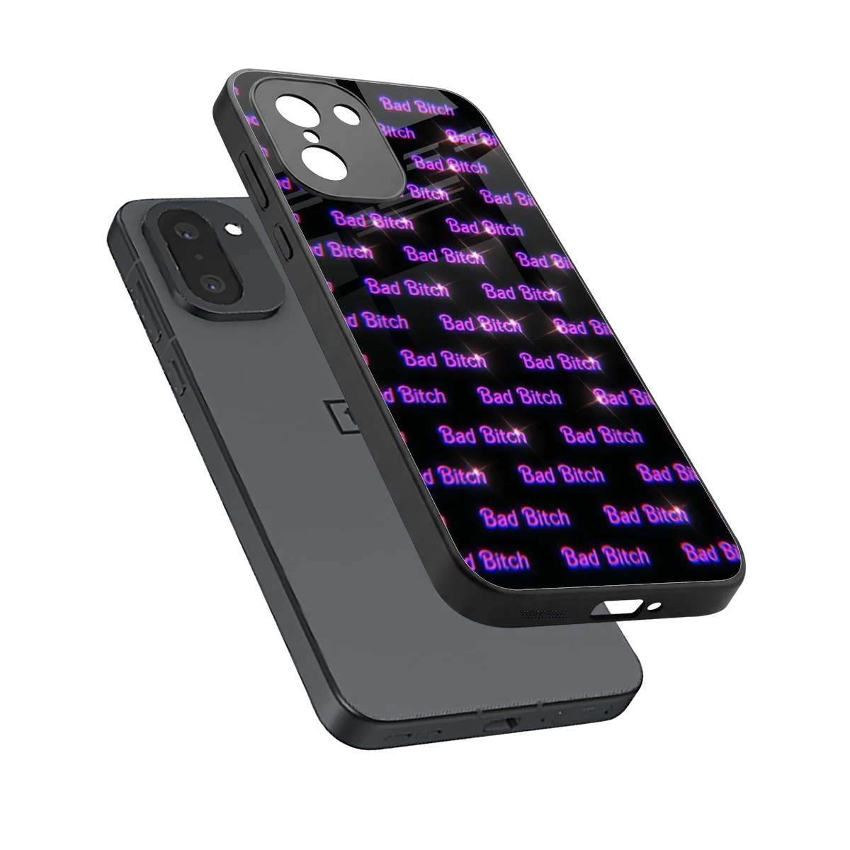 Bad Bitch sleek oneplus 15r cover with tempered glass back and TPU edges