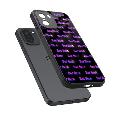 Bad Bitch sleek oneplus 15r cover with tempered glass back and TPU edges