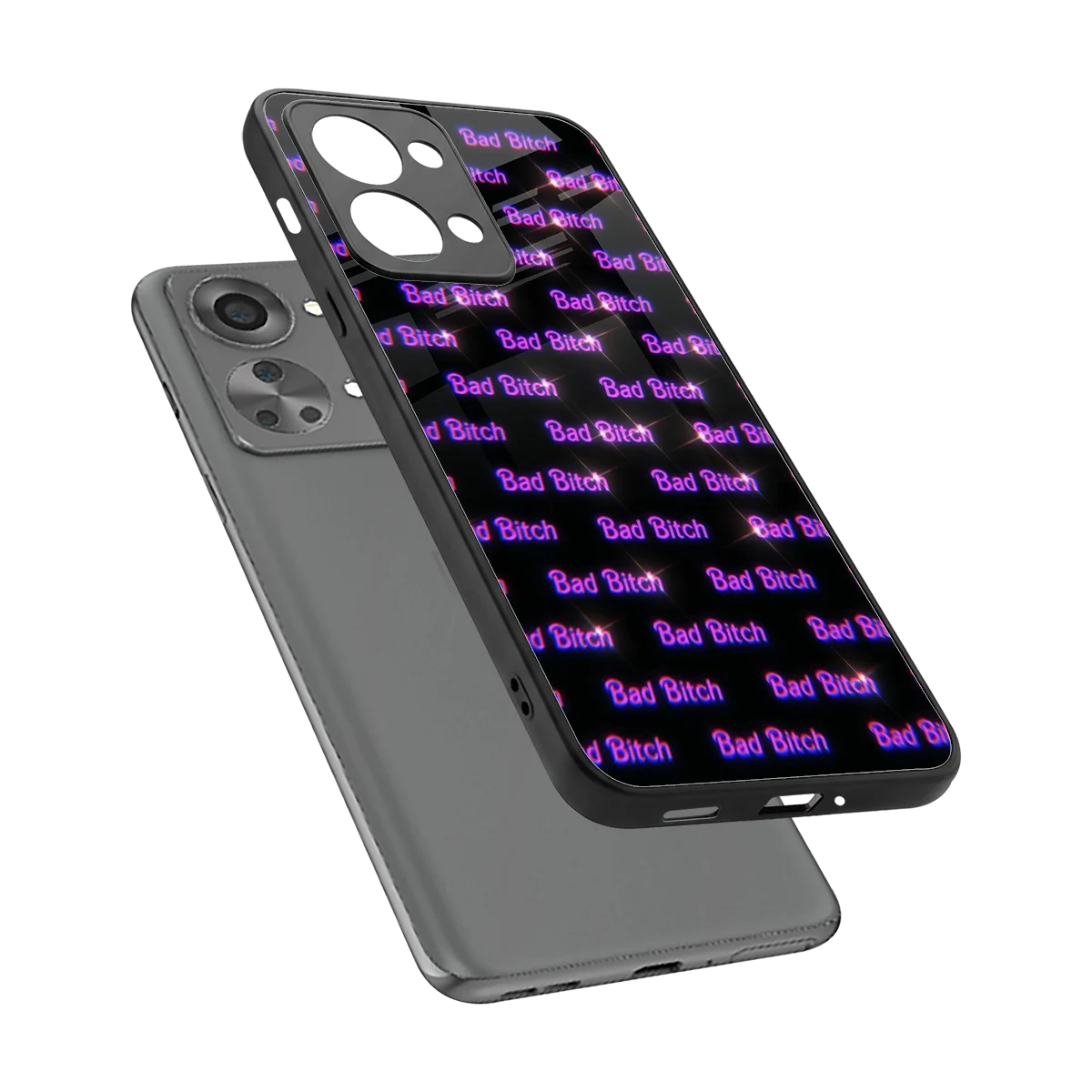 Bad Bitch sleek oneplus nord 2t cover with tempered glass back and TPU edges