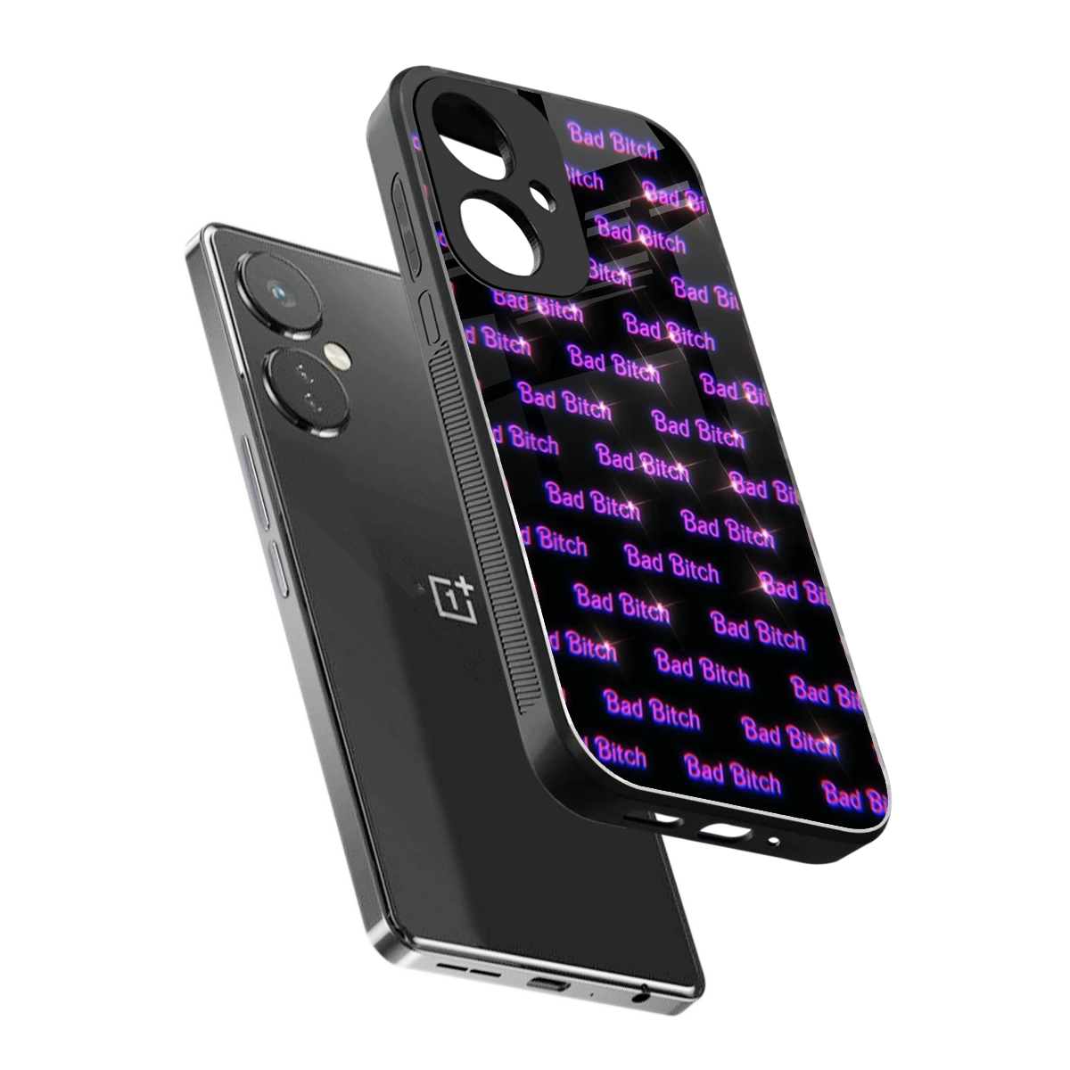 Bad Bitch sleek oneplus nord ce 3 cover with tempered glass back and TPU edges
