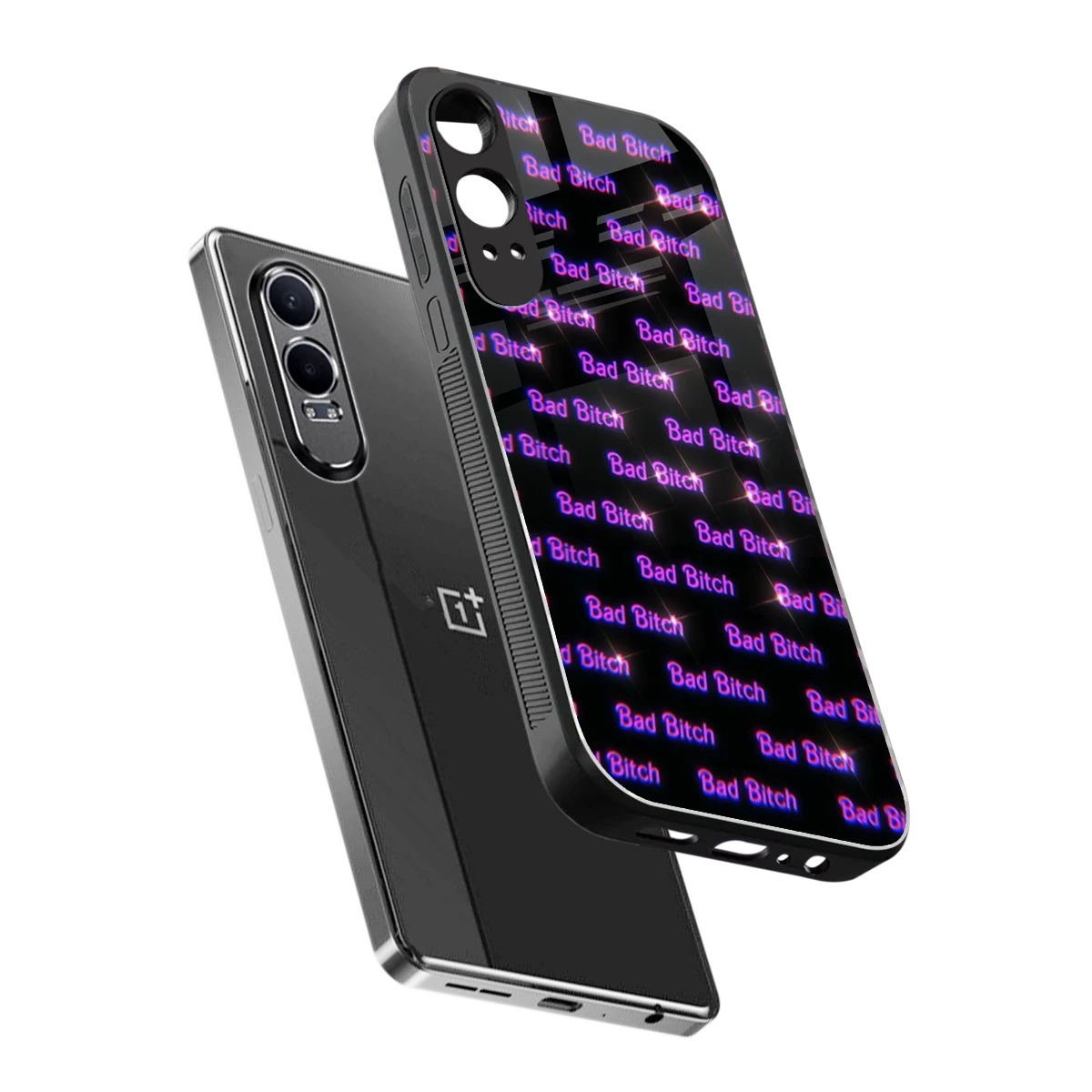 Bad Bitch sleek oneplus nord ce 4 lite cover with tempered glass back and TPU edges