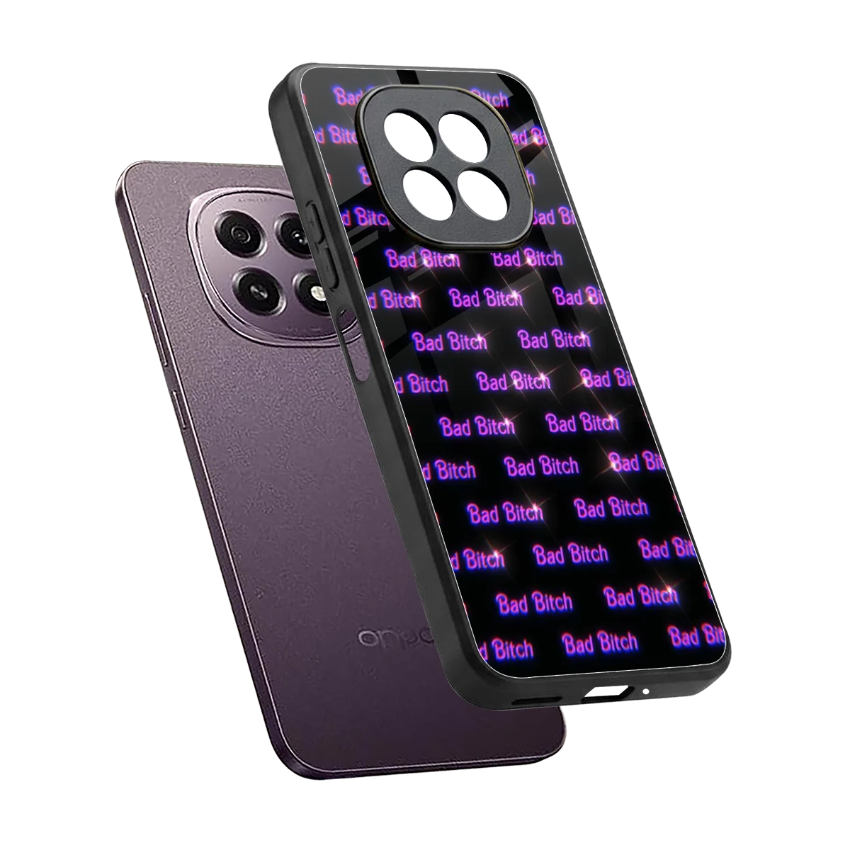 Bad Bitch sleek oppo f29 5g cover with tempered glass back and TPU edges