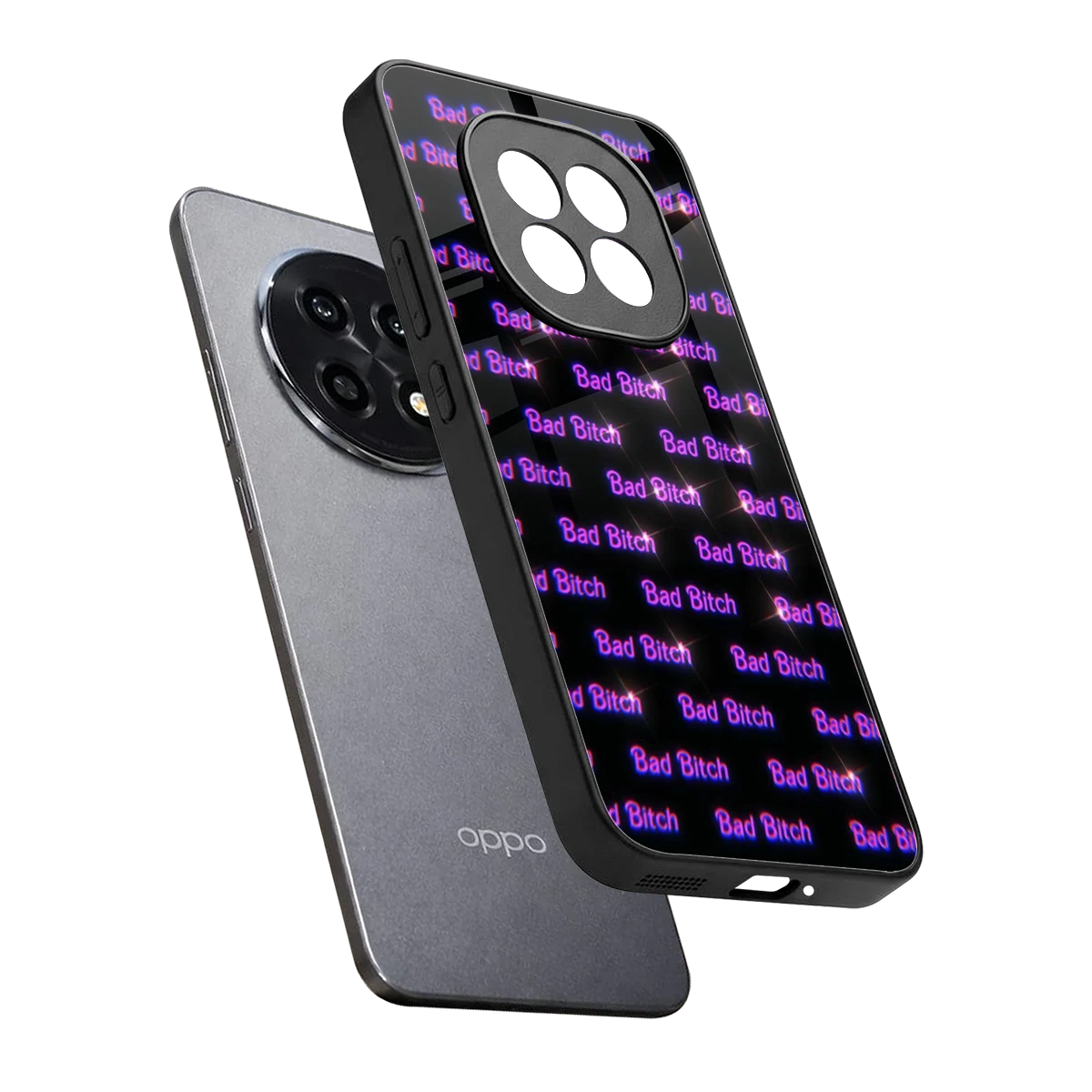 Bad Bitch sleek oppo f29 pro 5g cover with tempered glass back and TPU edges