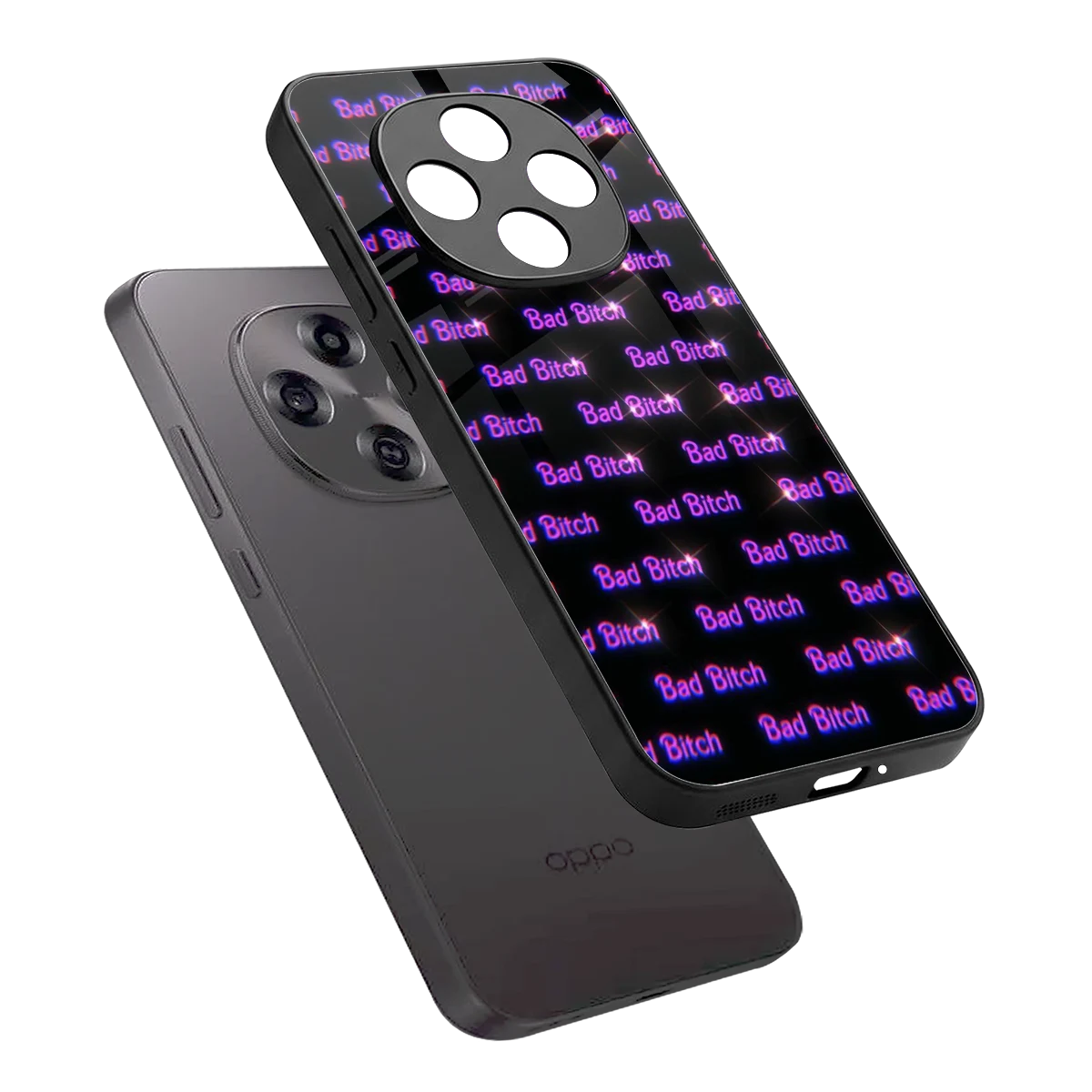 Bad Bitch sleek oppo f31 pro 5g cover with tempered glass back and TPU edges