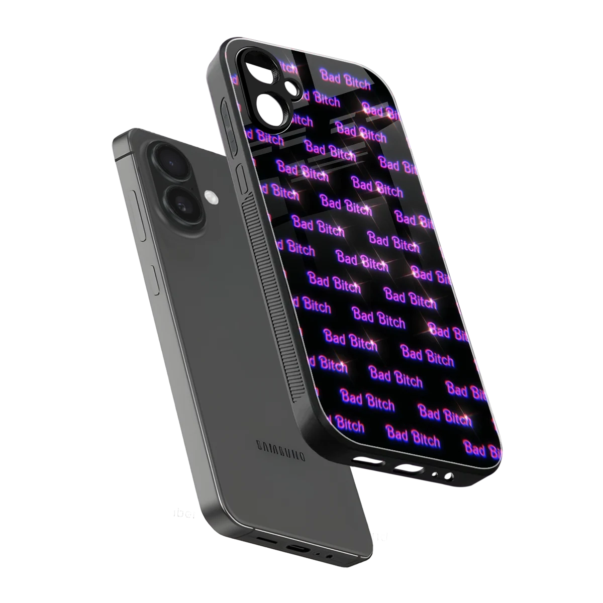Bad Bitch sleek samsung galaxy a06 5g cover with tempered glass back and TPU edges