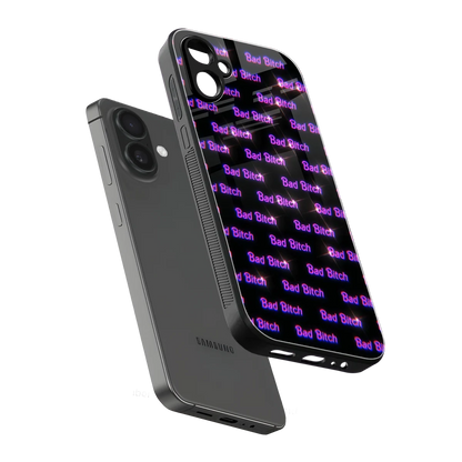 Bad Bitch sleek samsung galaxy a06 5g cover with tempered glass back and TPU edges