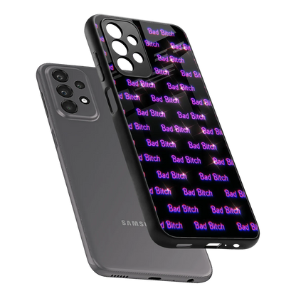 Bad Bitch sleek samsung galaxy a23 cover with tempered glass back and TPU edges