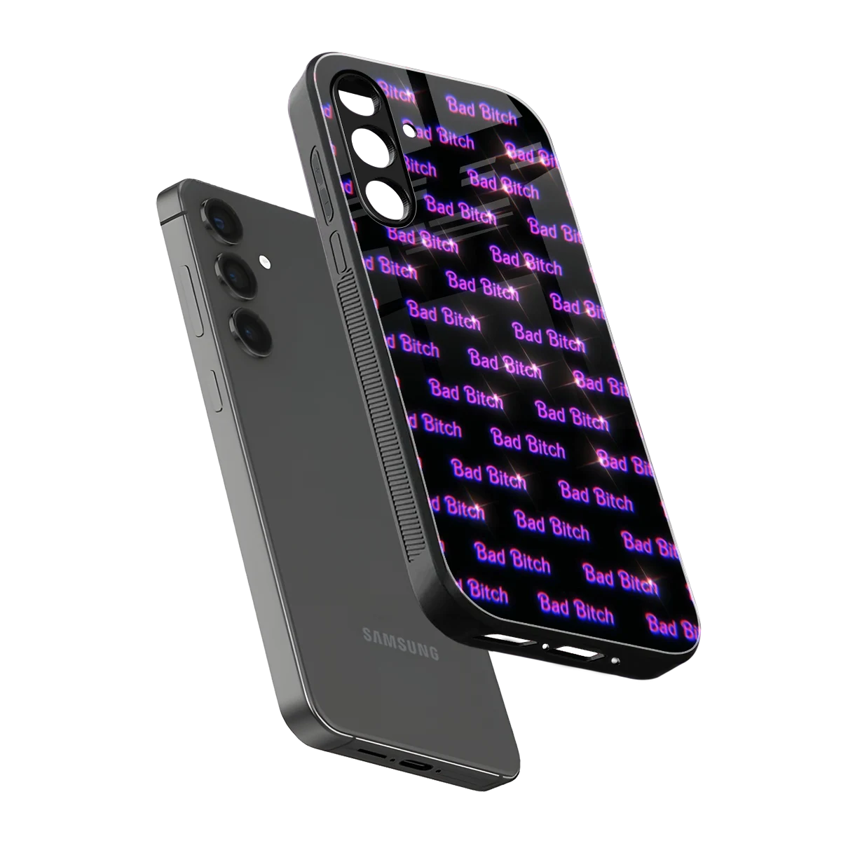 Bad Bitch sleek samsung galaxy a16 5g cover with tempered glass back and TPU edges