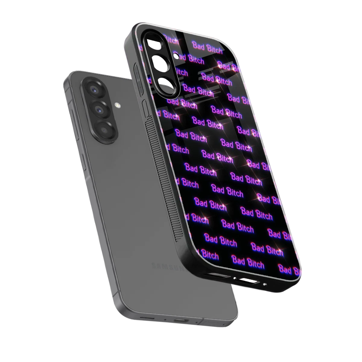 Bad Bitch sleek samsung galaxy a17 5g cover with tempered glass back and TPU edges