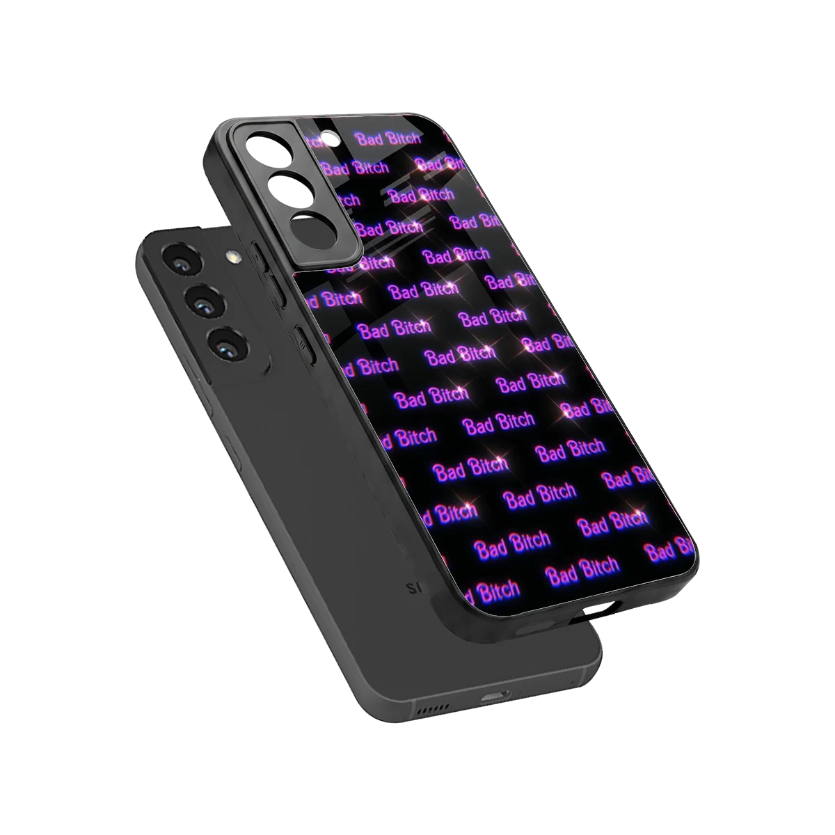 Bad Bitch sleek samsung galaxy s22 cover with tempered glass back and TPU edges