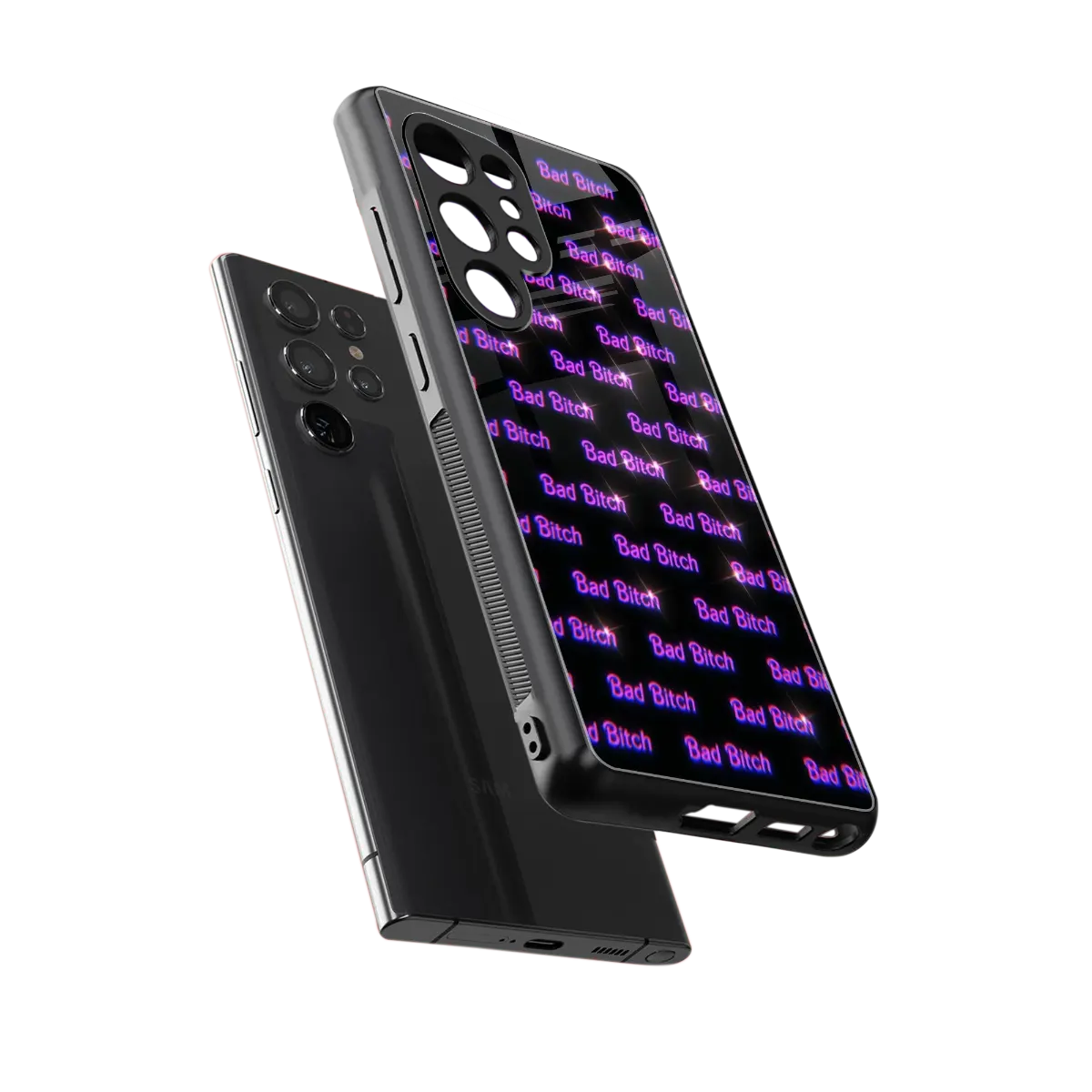 Bad Bitch sleek samsung galaxy s25 ultra cover with tempered glass back and TPU edges