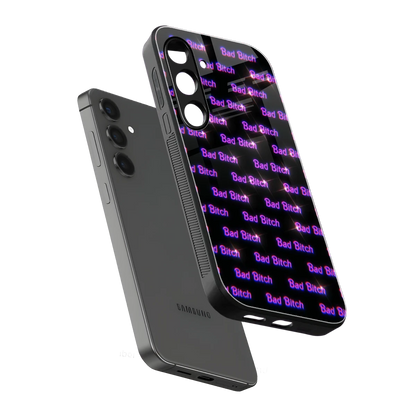 Bad Bitch sleek samsung galaxy s24 cover with tempered glass back and TPU edges