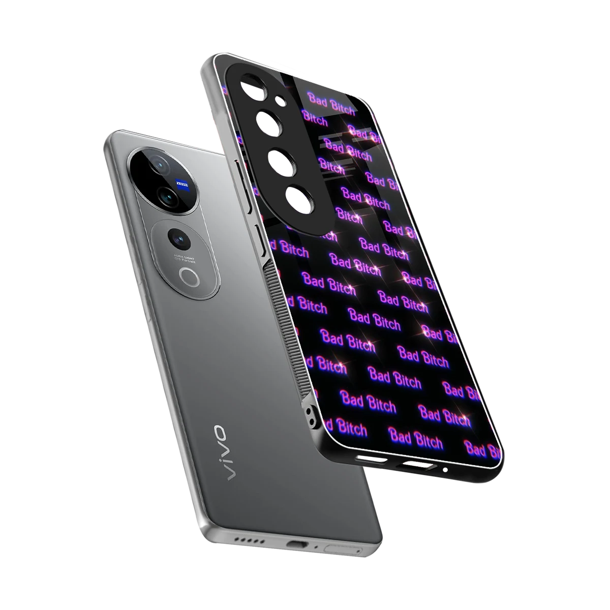 Bad Bitch sleek vivo v40 pro cover with tempered glass back and TPU edges