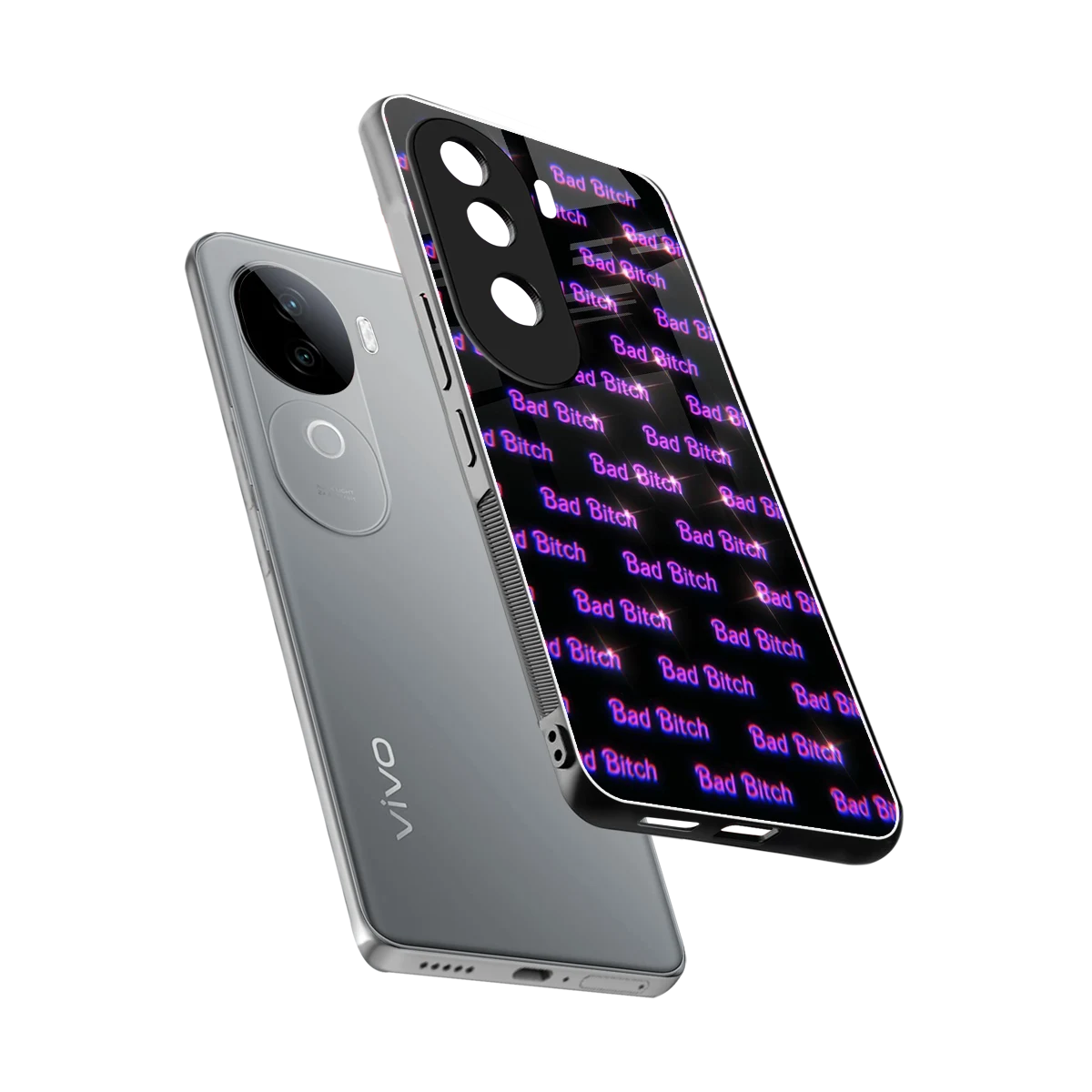 Bad Bitch sleek vivo v40e cover with tempered glass back and TPU edges