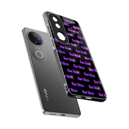 Bad Bitch sleek vivo v50 cover with tempered glass back and TPU edges