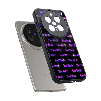 Bad Bitch sleek vivo x200 pro cover with tempered glass back and TPU edges