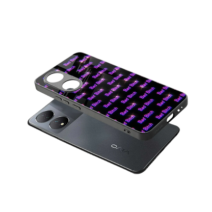 Bad Bitch sleek Vivo-y100 cover with tempered glass back and TPU edges