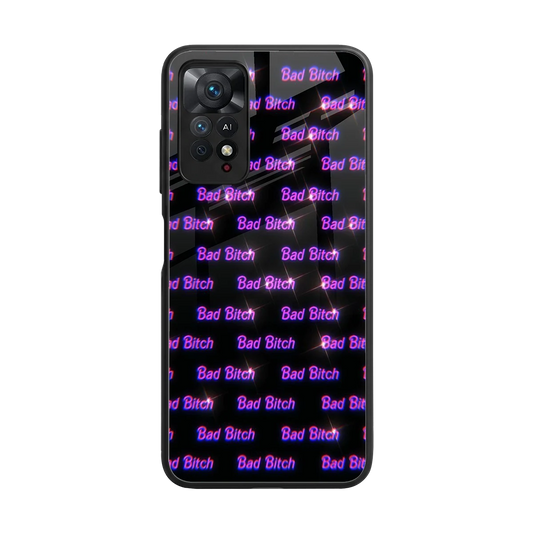 Bad Bitch back phone cover | glass case for redmi note 11 pro