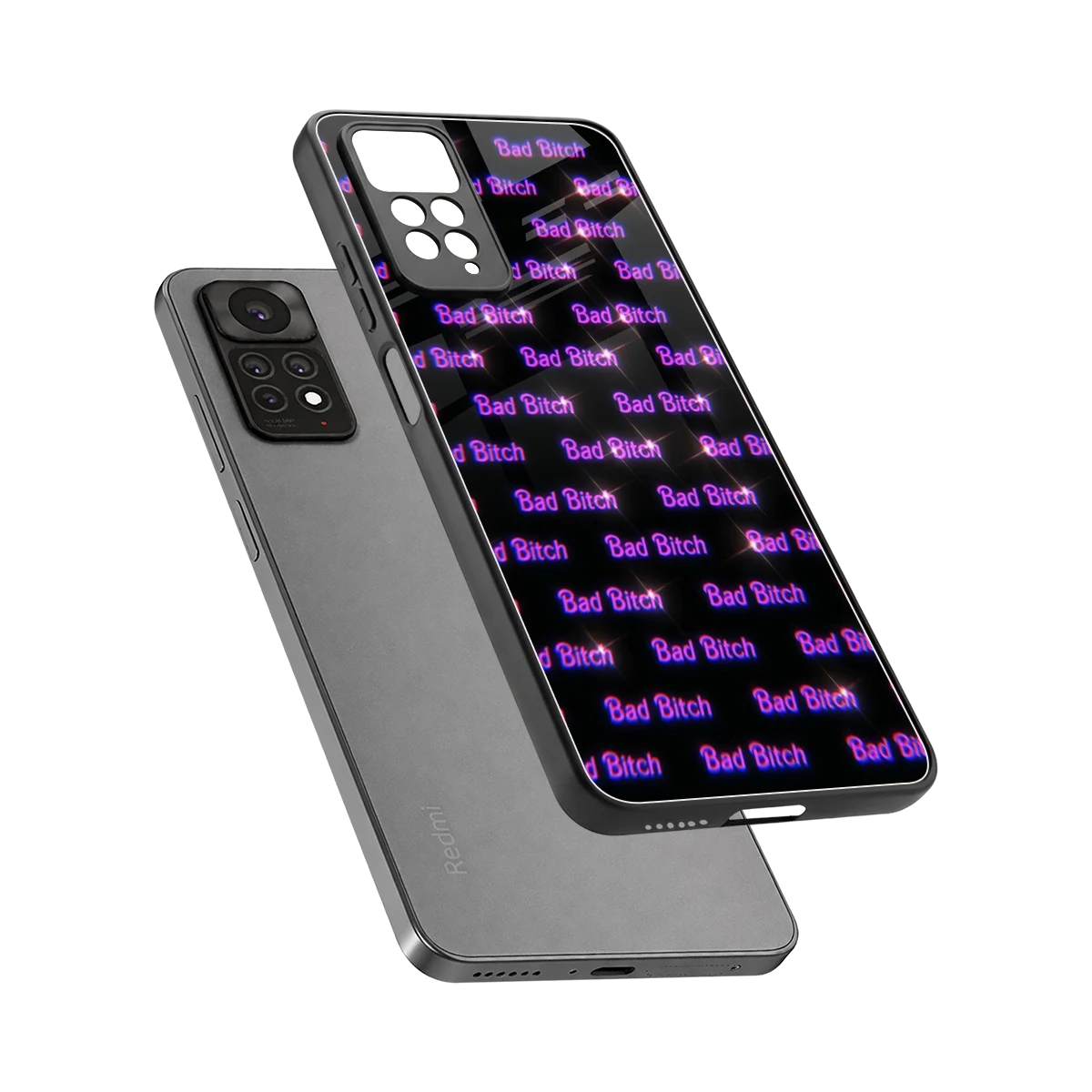 Bad Bitch sleek redmi note 11 pro cover with tempered glass back and TPU edges