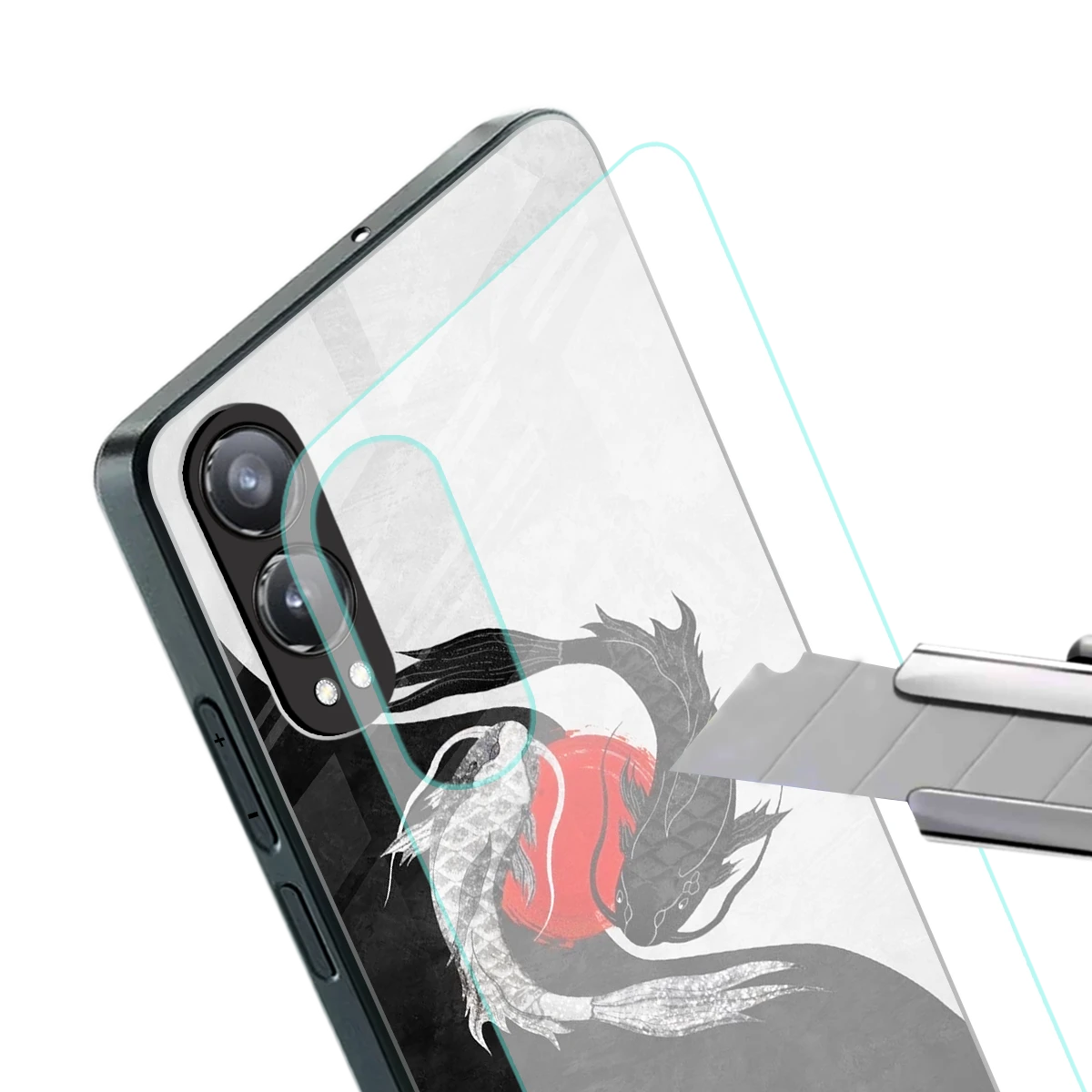 Balanced Swim stylish phone case for oneplus nord ce 4 lite | glossy glass and slim fit