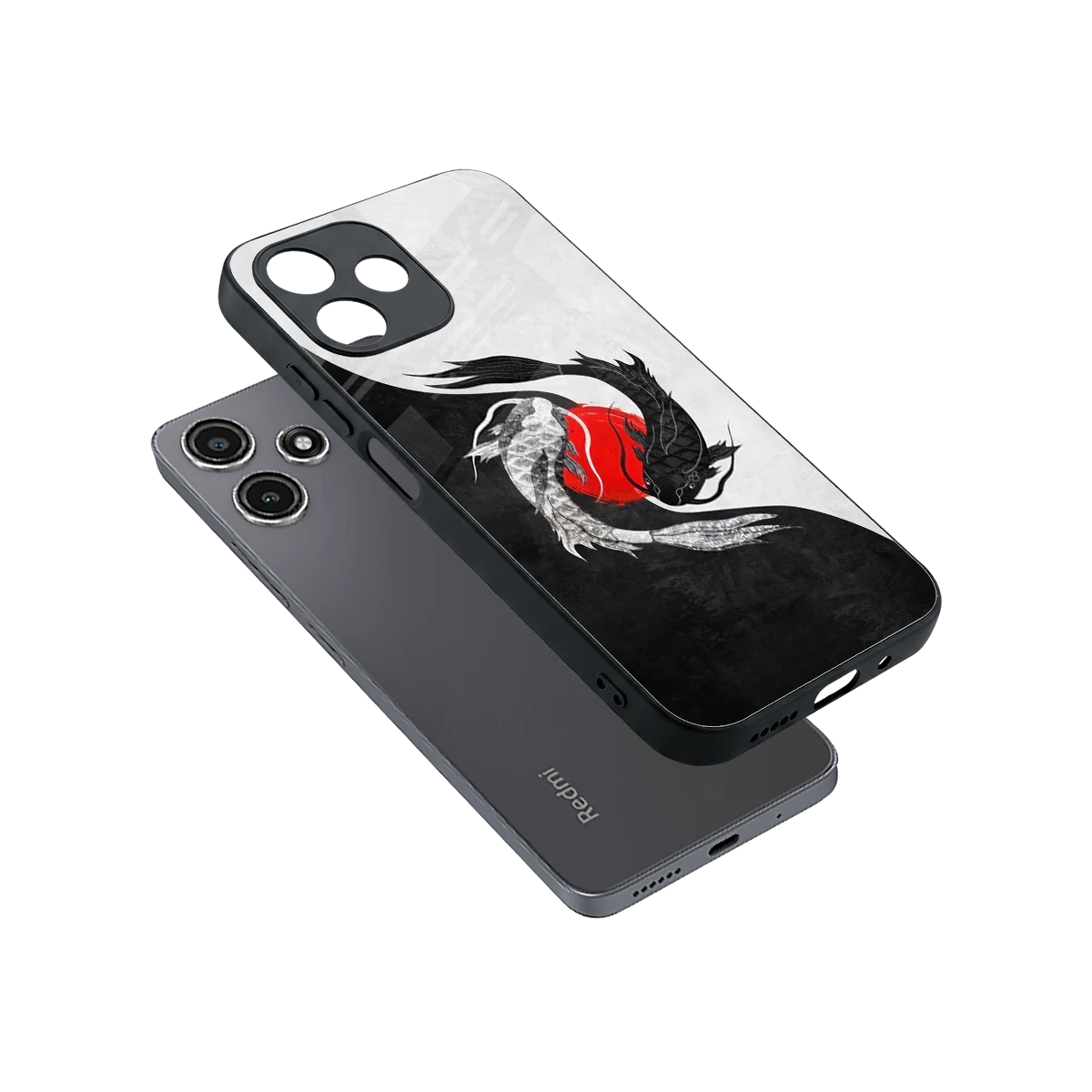Balanced Swim sleek redmi 12 5g cover with tempered glass back and TPU edges