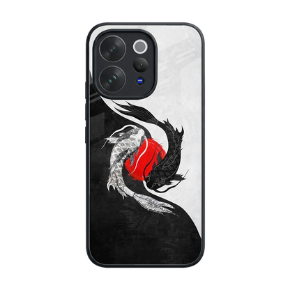 Balanced Swim back phone cover | glass case for vivo v70 elite