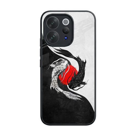 Balanced Swim back phone cover | glass case for vivo v70 elite