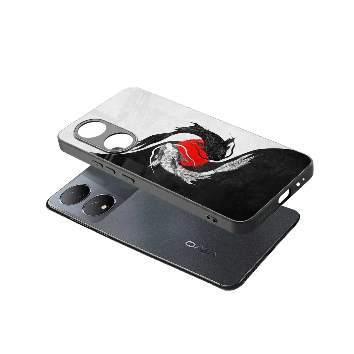 Balanced Swim sleek Vivo-y100 cover with tempered glass back and TPU edges