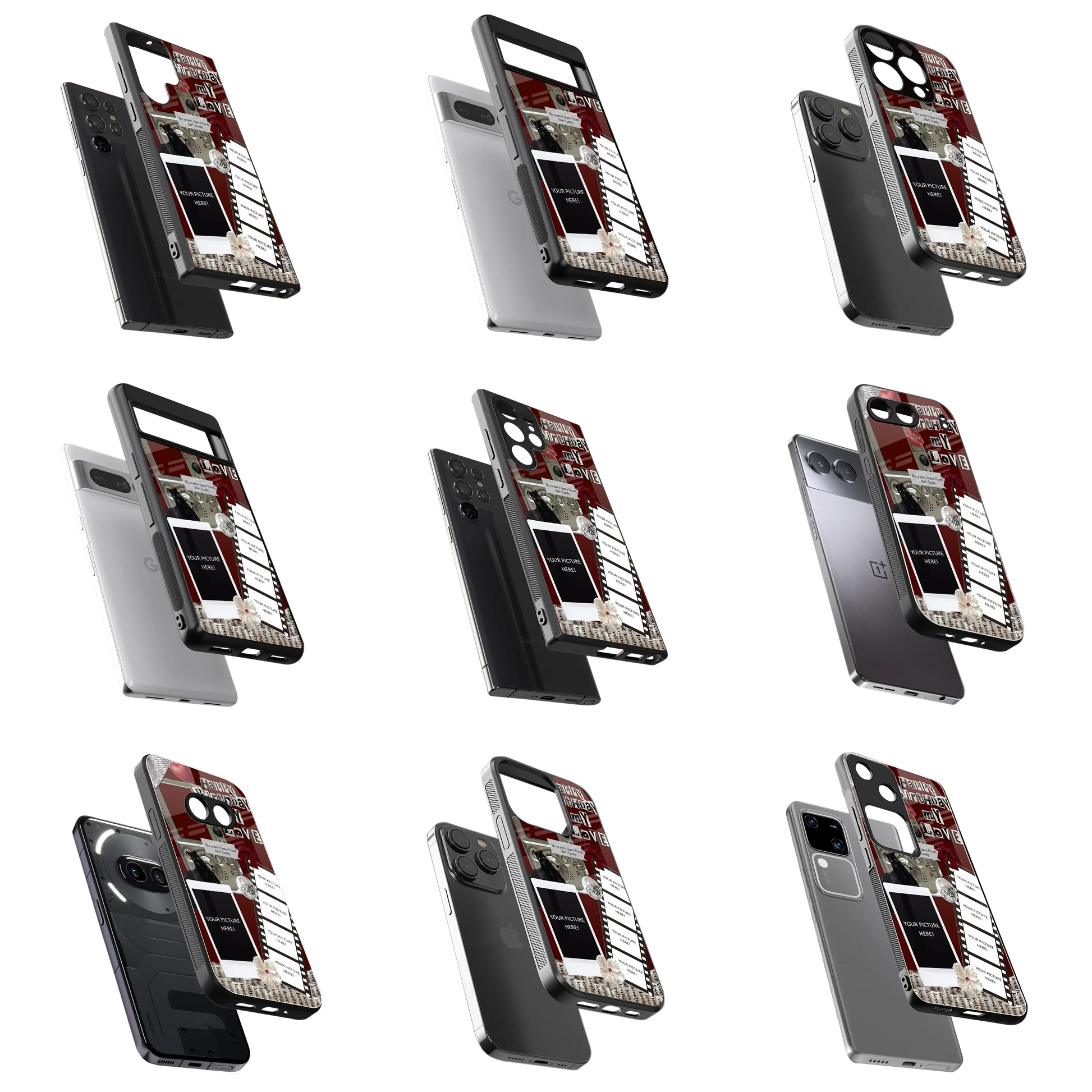 Polaroid Personalised Glass Phone Case