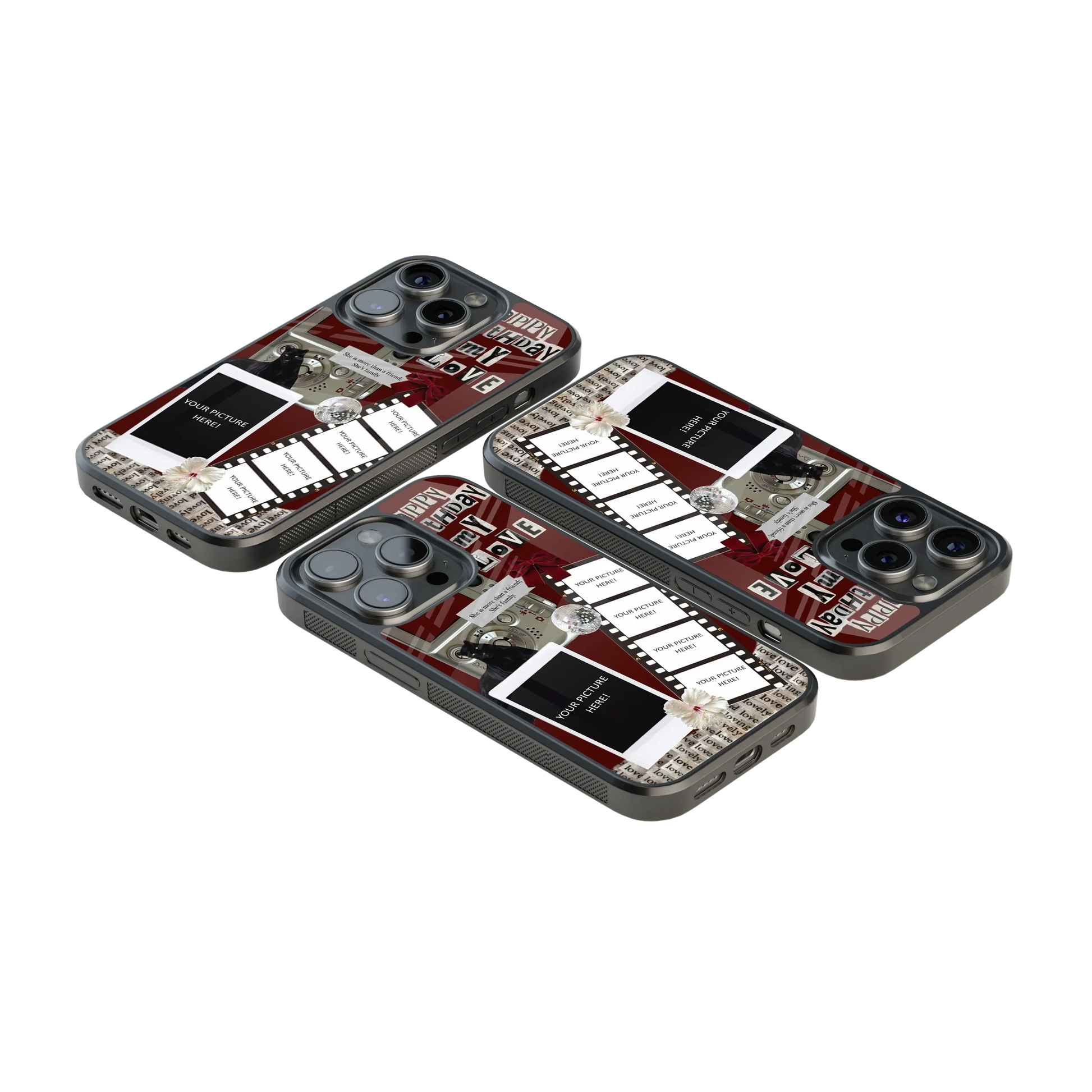 Polaroid Personalised Glass Phone Case