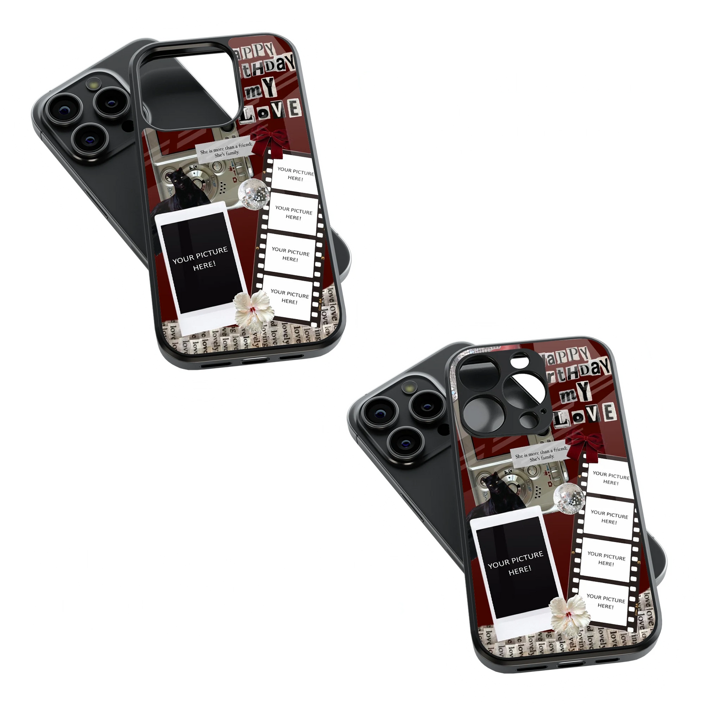 Polaroid Personalised Glass Phone Case