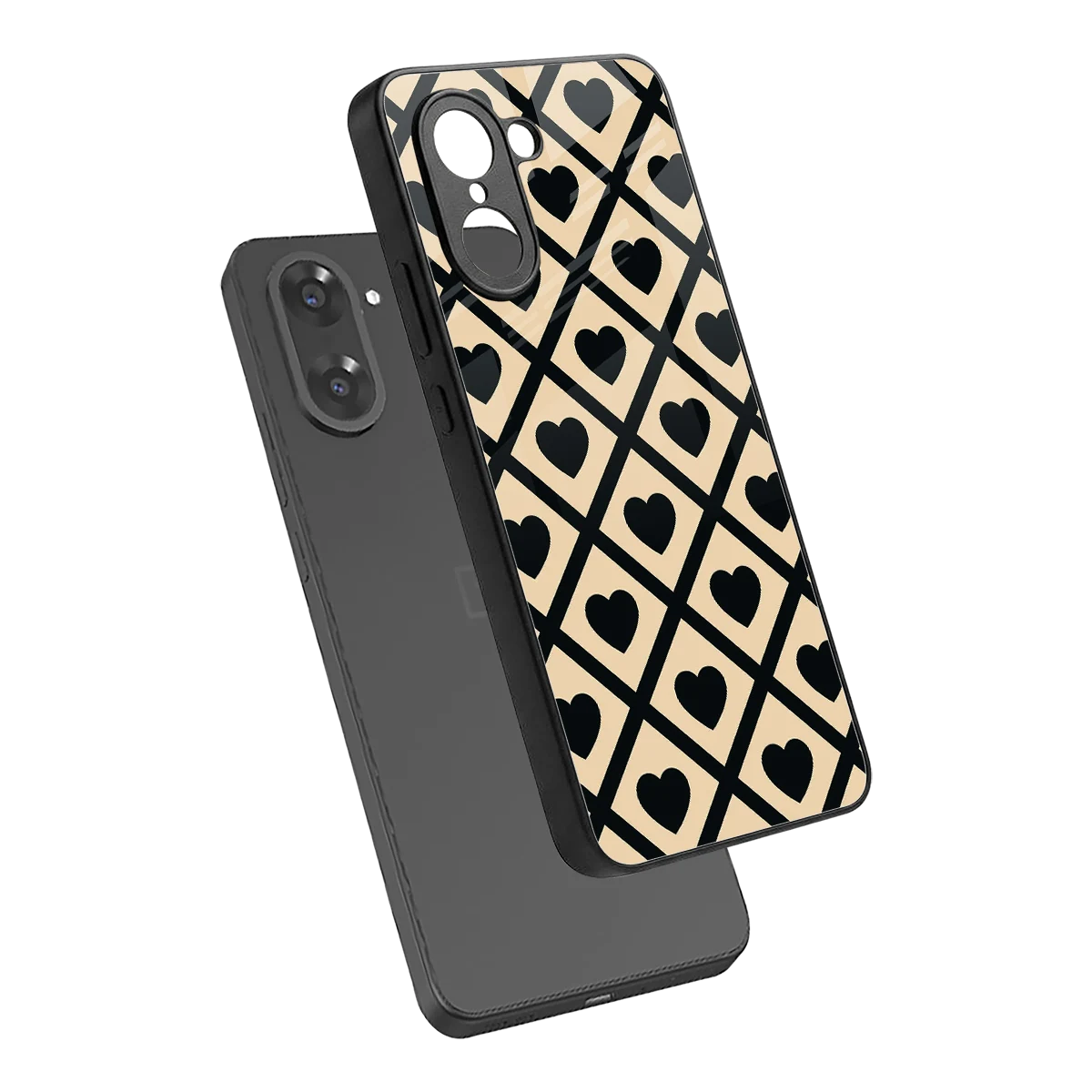 Beige Affection sleek oneplus nord ce5 5g cover with tempered glass back and TPU edges