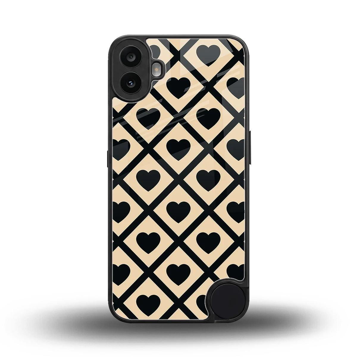 Beige Affection back phone cover | glass case for cmf nothing phone 1