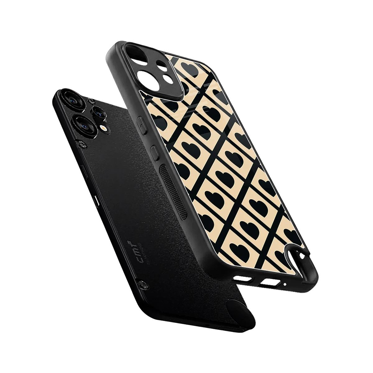 Beige Affection sleek cmf nothing phone 2 pro cover with tempered glass back and TPU edges