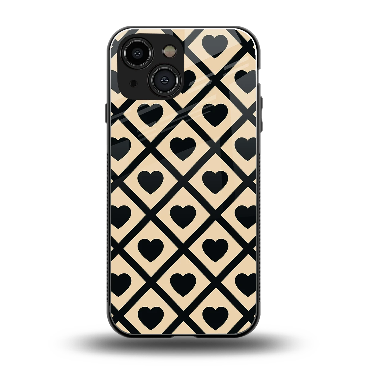 Beige Affection back phone cover | glass case for iphone 12 mini