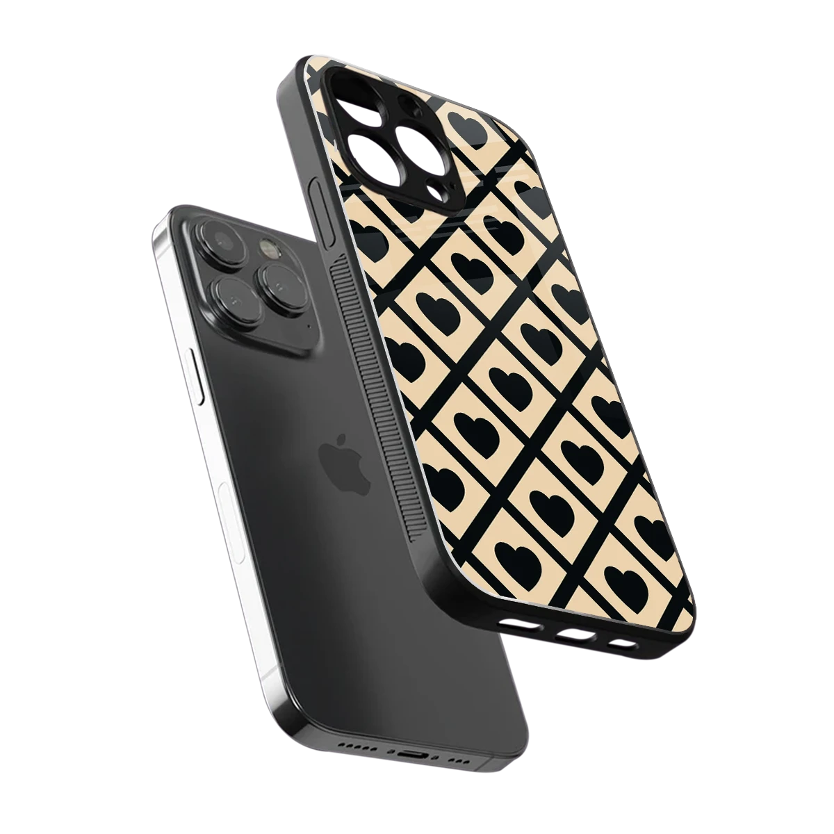 Beige Affection sleek iphone 13 pro cover with tempered glass back and TPU edges