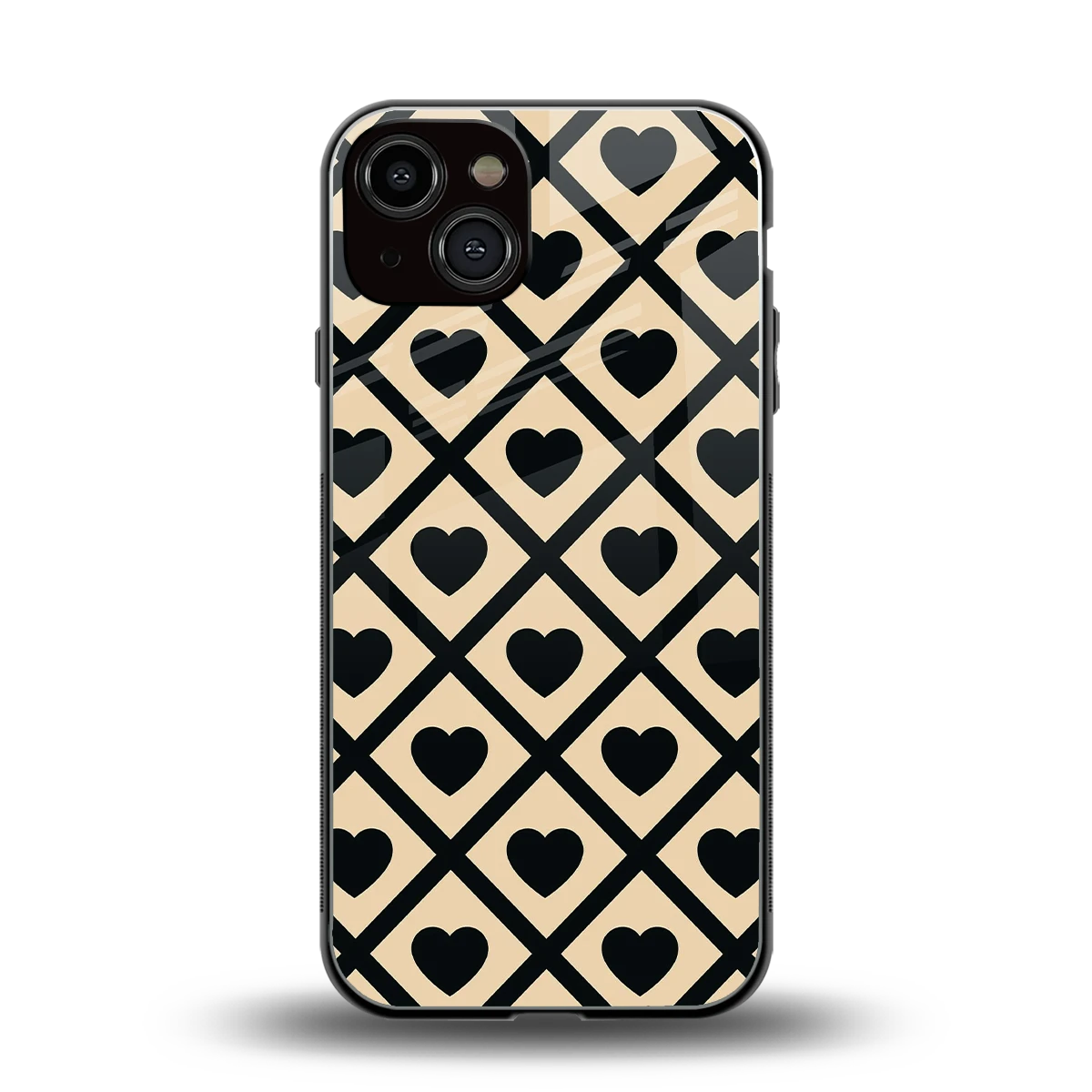 Beige Affection back phone cover | glass case for iphone 13